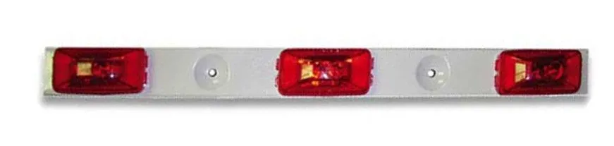 Red LED Tri-bar with Black Met